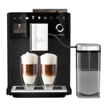 Melitta – Latte Select Frosted Black Coffee Machine – 1400W, 15 Bar Pressure, 1.8L Water Tank, Removable Bean Container – Modern Design