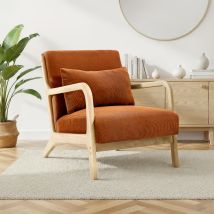 Vintage-sessel Marie Aus Skandinavischem Cord In Terrakotta
