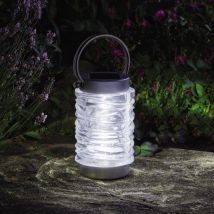 Solar Hanging Garden Lanterns Set Of 4 Hanging Solar Lights 10 Lumen Stainless Steel & Glass Outdoor Lanterns For Garden Patio Pathway