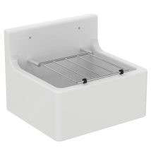 Porcher - Pilón De Agua De 46 X 38 Cm Con Rejilla Para Cubos, Blanca (s593901)