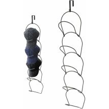 Readcly - Wall Mounted Hat Rack Baseball Cap Holder Organizer 5 Rings Metal Multi-layer Cap Rack For Baseball Caps Towels Scarves (black)t-audace