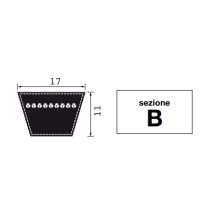 Cinturón De Caucho Sección B37 Desarrollo Primitivo 965mm Máquina Agrícola