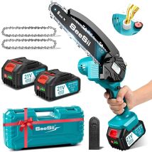 Mini Kettensäge Mit Akku 8000mah 6 Zoll Seesii Mini Kettensäge Elektro Mit Automatischer Öler Und 2 Akku 4000mah, Handkettensäge Akku Für 