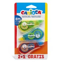 Pack Korrekturband 2+1 – 8m x 5mm – Ideal für alle Papierarten – 3 Stück