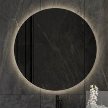 Espejo Led Redondo De Baño Ø90 Cm Con Luz Neutra Ambiental
