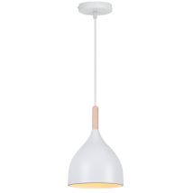 Lámpara Colgante Moderna Lámpara De Techo En Madera Metal Iluminación De Techo Interior Blanco
