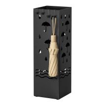 Regenschirmständer Aus Metall Mit 4 Haken Und Wasserauffangschale Herausnehmbar, Quadratischer Schirmständer, Rutschfester Boden, Für Eingang, Zuhause
