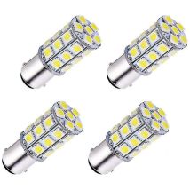 Confezione Da 4 Lampadine Led Super Bianche Ba15d 5050 27 Smd Crea Per Auto, Barca, Camper