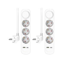 2er Set Usb Steckdosenleiste 3 Fach Mit 2-poligem Schalter, Kindersicherung Weiß