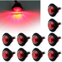 10 Luci Di Posizione Laterali Rotonde A Led Da 3/4" 12v Per Camion, Auto, Autobus, Rimorchi, Roulotte, Barche, Luci Posteriori, Luci Dei Freni (rosse)