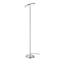 Stehleuchte Stehlampe, Tastdimmer 3 Stufen Verstellbar, Wohnzimmerleuchte, Silber Metall, Beweglicher Spot, Led 21w 1700lm 3000k, H 140 Cm