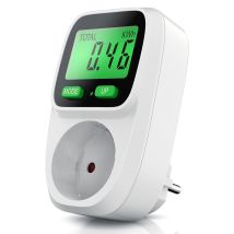 Ketler - Ms116top : Compteur Électrique Prise Mobile - Wattmètre - 16 A / 3600 W - Prises France - Rétroéclairage - Multifonctions