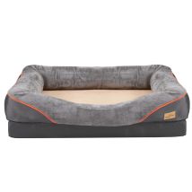 Orthopädisches Hundebett Hundekissen Haustierbett Hundekorb Tierbett Hundesofa, Bezug Abnehmbar & Waschbar, Gelenkschonend, Grau L: 83x57x25cm