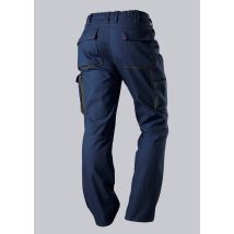 Pantalon De Travail Multipoche Coton Bleu Nuit - Coupe Ergonomique Taille Elastiquee - Bp Confort - Taille 54