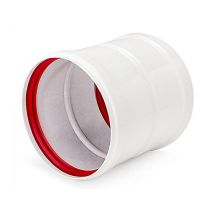 Manguito unión tubo-tubo 110 mm PVC - Aluminio liso rígido - Esmalte poliuretano blanco