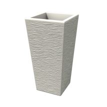 Kloris - Pot De Fleurs Jardinière Rectangulaire En Résine Mod. Egizio Rustico H 65 Blanc
