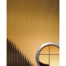 Wallface - Pannello Per Interni E Pareti Mosaico 27375 M-style Rivestimento Murale Autoadesivo Specchio Oro 0,96 Mq