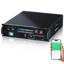 Eco-worthy Lifepo4 48v (51.2v) 100ah Bluetooth, 5.12kwh Lithium Battery With 100a Bms, Solar Server Rack Battery For Complete Solar System Set, 