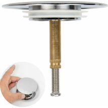 Almi - Bath Stopper, Ø 70 Mm, With Double Seal, Height Adjustable, Universal Bath Stopper, Sink Valve, Hardened Brass With Chrome Finish, Rust Proof 