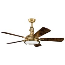 Kichler Hatteras Bay Ventilatore Plafoniera Led 142cm Ottone