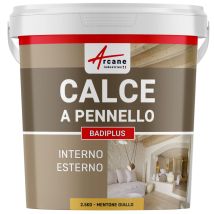 Calce A Pennello Per Muri Esterni E Interni - Badiplus - 2,5 Kg (fino A 12,5 M²) Mentone Giallo - Arcane Industries
