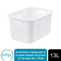 Smartstore - Lightweight & Durable Basket Recycled20 Storage Box 13l, White