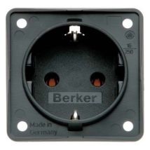 0947782503 Steckdose Schuko Integro Einsätze Schwarz, Matt - Berker