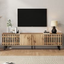 Commode / Buffet De Salon Avec 4 Portes Et 1 Tiroir – Meuble De Salle À Manger – Compartiments Larges Sans Poignées – Meuble D'Appoint Polyvalent Pour