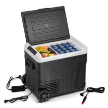Klarstein Polarforce 50l Cool Box - Portable Electric Cooler With Compressor, Lcd Panel, Dual Power (12v/230v), -20°c To 20°c, Off-road Wheels, 