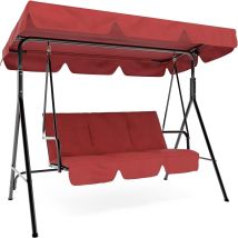 Balancelle De Patio Extérieure Avec Pare-soleil, 3 Balancelles De Porche Avec Angle D'Inclinaison Réglable, Structure En Acier, Coussin Imperméable 