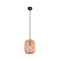Suspensión Runa Negra Y Difusor Sisal Marrón Ø25 Cm Trio Lighting