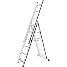 Escalera Multiusos De Aluminio Modelo Básico 3 X 6 Peldaños
