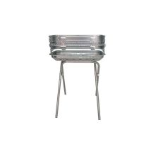 Barbecue Vesuvio 48x36 cm h 76 cm – Braciere in acciaio alluminizzato – Griglia cromata 44x28 cm – Thorx