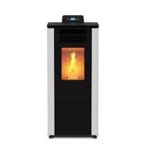 Stufa A Pellet Foco Bianco - Basic Steel 8 Classe Energetica A+ - Stile Minimale - Ventilazione Frontale