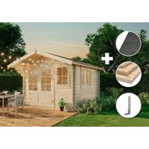 Eco Set - Abri De Jardin Gabriel 300 X 400 Cm Imprégné Pinie Imprégné, 28 Mm Épaisseur Paroi 338 467