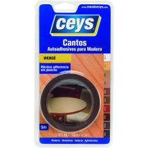 Ceys - Bordi Autoadesivi Per Legno - Massima Aderenza Senza Ferro - Colore Wengé - 19 Mm X 5 M