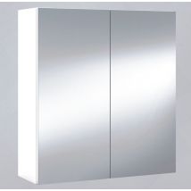 Mueble módulo Camerino 1 con 2 puertas espejo – 65 cm alto x 60 cm ancho x 21 cm profundo – Blanco brillo