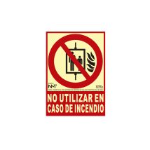Panneau D'Extinction ''No Utilizar En Caso De Incendio'' Classe B (pvc 0.7mm) 21x30cm