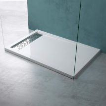 Mai & Mai Piatto Doccia 80x120x5cm, Piatto Doccia Rettangolare In Acrilico Xetro04w, Bianco