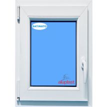 Finestra In Pvc L500 Mm X H800 Mm Bianco, Oscillo-battente Apertura Sinistra Vetro Satinato