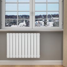 Design Heizkörper Flachheizkörper Weiß Horizontal Einlagig 630x847mm - Elegant