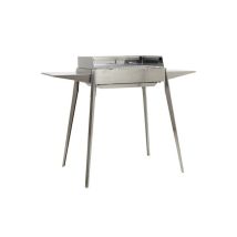 Barbacoa portátil Etna – Acero inoxidable AISI 430 – Diseño elegante y fácil de montar – Zona de cocción con mampara antiviento