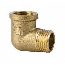 Messing-Winkel 3/4 Zoll Anschlussstück für Wasser, Gas, Luft Max. Temperatur +120 °C Max. Druck 1,0 MPa