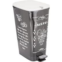 Pattumiera Chic Coffee Menu 60 x 29 x 44,5 cm – 50 L – Plastica resistente ai graffi – KIS