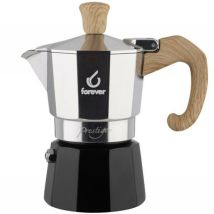 Caffettiera moka Forever Miss Moka Woody 3 tazze – Alluminio, Bachelite effetto legno, Silicone