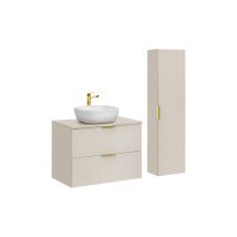 Meuble Vasque À Poser 80 Cm + Colonne - Georgia Cashmere - Livraison Gratuite
