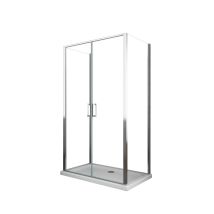 Box Doccia A 3 Lati, Con Apertura A Battente Tipo Saloon Dentro E Fuori, Vetro 6 Mm 67,5-70 Ante Fisse Saloon 107-110