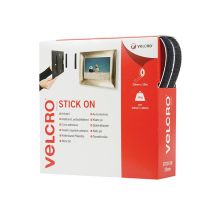 Velcro - Brand Stick On Tape 20mm X 10m Black Vel60220