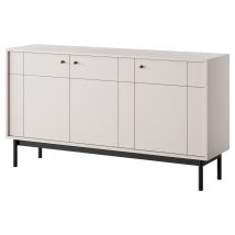 Commode Dieppe - Cachemire - Poignées En Métal - Pieds En Bois - Largeur 154 Cm, Hauteur 83 Cm, Profondeur 39 Cm