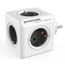 Powercube 5 tomas – Ladrón de corriente – Gris – 5 tomas de corriente – Ideal para conectar múltiples dispositivos